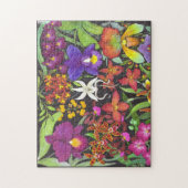 Het tropische orchidee in de tuin legpuzzel (Verticaal)