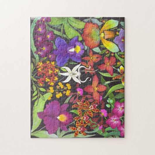 Het tropische orchidee in de tuin legpuzzel (Verticaal)