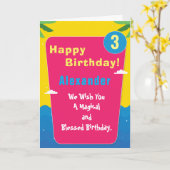 Het tropische Rode Blauw past de Verjaardag van de Kaart (Gele Bloem)