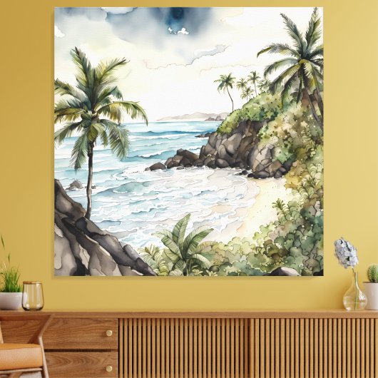 Het tropische strand van Bali Canvas Afdruk (Insitu (Woonkamer))