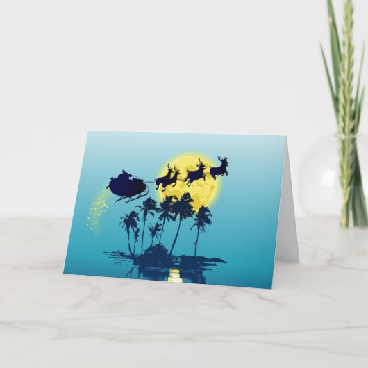 Het tropische Wenskaart van Kerstmis Feestdagen Kaart (Voorkant)