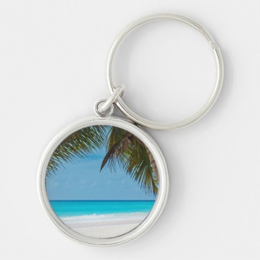 Het tropische Zand van het Strand van het Water Sleutelhanger (Voorkant)