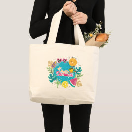 Het tropische zomerstrand grote tote bag