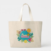Het tropische zomerstrand grote tote bag (Achterkant)