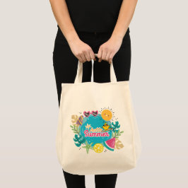 Het tropische zomerstrand tote bag