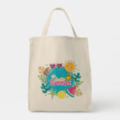 Het tropische zomerstrand tote bag (Achterkant)