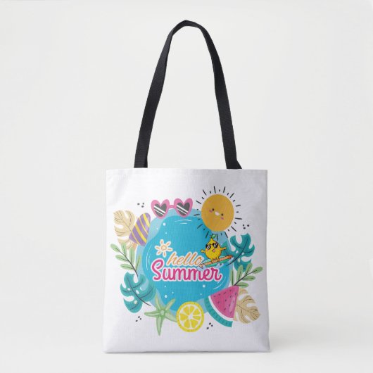 Het tropische zomerstrand tote bag (Voorkant)