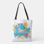 Het tropische zomerstrand tote bag (Achterkant)
