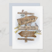 Het trouwbord zegt handgetekende waterverf rustiek kaart (Voorkant / Achterkant)