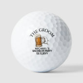 Het Trouwfeest Golf Bruidegom Favor Golfballen (Voorkant)
