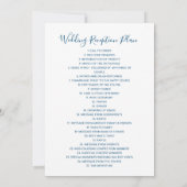 Het trouwfeest host gast plan blauw wit aankondiging (Achterkant)