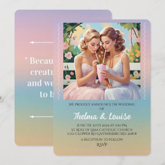 " HET TROUWFEest VAN GAY PRIDE " Kaart (Voorkant / Achterkant)