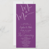 Het Trouwprogramma Mr & Mrs Minimalist Paars (Voorkant)