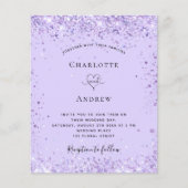 Het trouwviolet glitter-script van het budget (Voorkant)