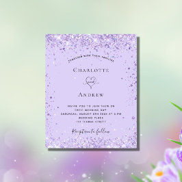 Het trouwviolet glitter-script van het budget