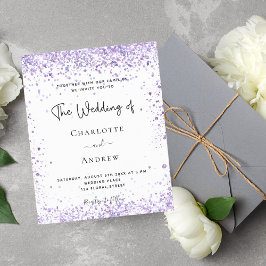 Het trouwviolet glitter-script van het budget