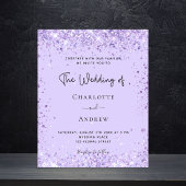 Het trouwviolet glitter-script van het budget