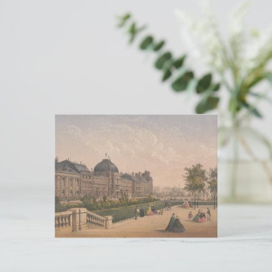 Het Tuileries Palace, Parijs, Frankrijk Lithograaf Briefkaart (Staand voorkant)