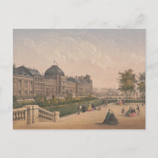 Het Tuileries Palace, Parijs, Frankrijk Lithograaf Briefkaart (Voorkant)