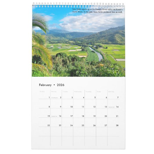 Het tuineiland Kauai Ancient Paradise Kalender (Feb 2026)