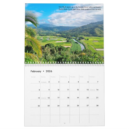 Het tuineiland Kauai Ancient Paradise Kalender (Feb 2026)