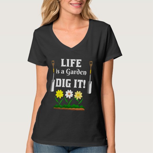 Het tuinleven is een tuindig t-shirt (Voorkant)