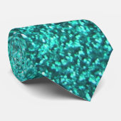 Het turkoois faux schittert grafisch stropdas (Opgerold)