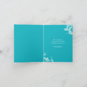 Het turkooise Elegante Huwelijk van Boho van de Bedankkaart (Binnen)