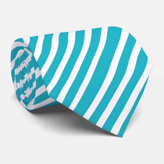 Het turkooise en Witte Stropdas van de Mode van de (Opgerold)