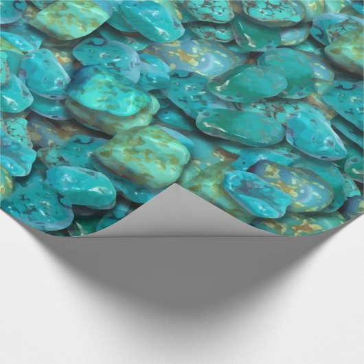 Het turkooise Verpakkende Document van het Patroon Cadeaupapier (Hoek)