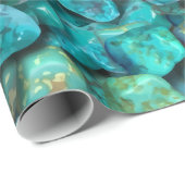 Het turkooise Verpakkende Document van het Patroon Cadeaupapier (Rol Hoek)