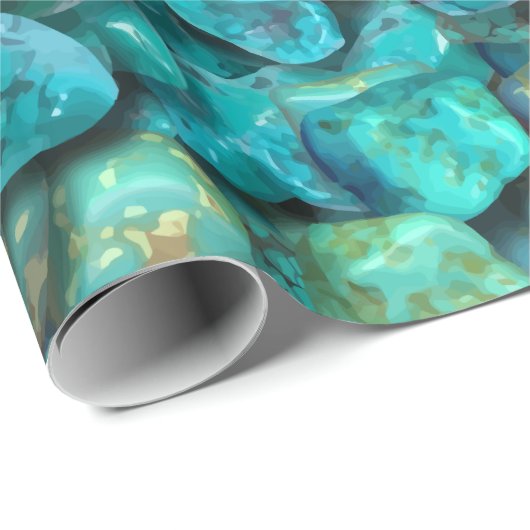 Het turkooise Verpakkende Document van het Patroon Cadeaupapier (Rol Hoek)