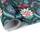 💙 🖤 het Turks patroon van Iznik Cadeaupapier (Rol Hoek)