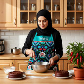 💙 🖤 het Turks patroon van Iznik Schort