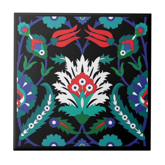 💙 🖤 het Turks patroon van Iznik Tegeltje (Voorkant)