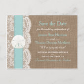 Het Turquoise Zand Dollar Collectie Save The Date Aankondigingskaart (Voorkant)