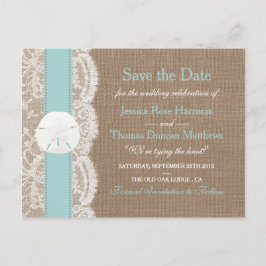 Het Turquoise Zand Dollar Collectie Save The Date Aankondigingskaart