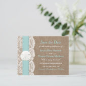 Het Turquoise Zand Dollar Collectie Save The Date Aankondigingskaart (Staand voorkant)