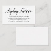 Het Tussenvoegsel van de Shower van de vertoning v Informatiekaartje (Voorkant / Achterkant)