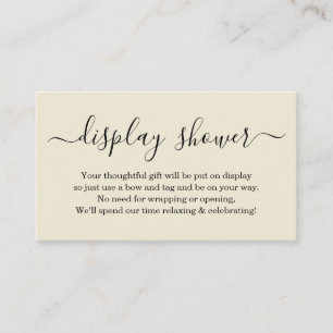 Het Tussenvoegsel van de Shower van de vertoning v Informatiekaartje