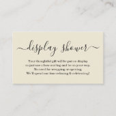 Het Tussenvoegsel van de Shower van de vertoning v Informatiekaartje (Voorkant)