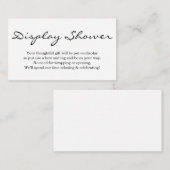 Het Tussenvoegsel van de Shower van de vertoning v Informatiekaartje (Voorkant / Achterkant)