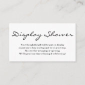 Het Tussenvoegsel van de Shower van de vertoning v Informatiekaartje (Voorkant)