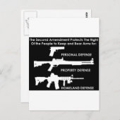 Het tweede amendement beschermt... briefkaart (Voorkant / Achterkant)