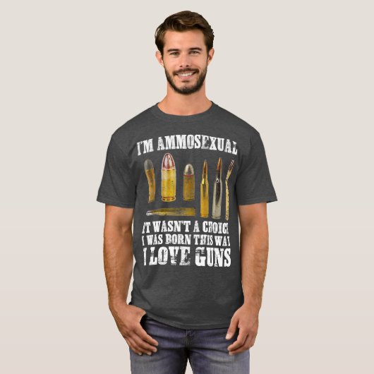 Het tweede amendement is de Pistool van Ammosexuee T-shirt (Voorkant volledig)