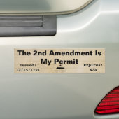 Het tweede amendement is mijn toestemming bumpersticker (Op auto)