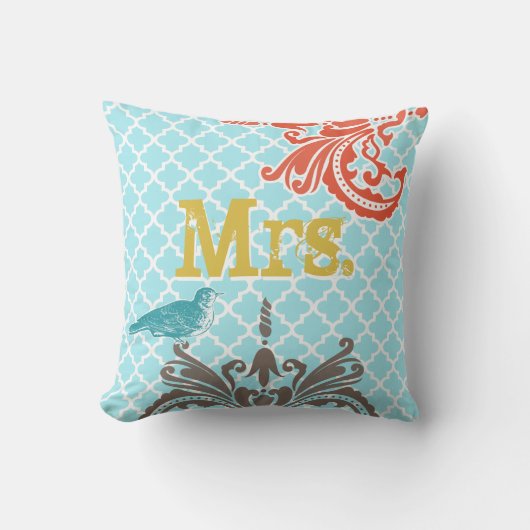 Het tweede Jubileum van de bruiloft is Cotton Bird Kussen (Voorkant)