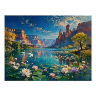 Het tweede leven van de rivier - een surreëel lan perfect poster