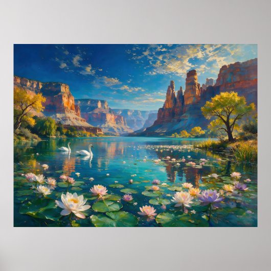 Het tweede leven van de rivier - een surreëel lan poster (Voorkant)