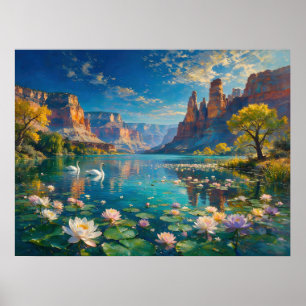 Het tweede leven van de rivier - een surreëel lan poster